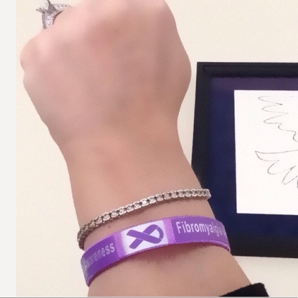 Fibromyalgia Awareness cuff.